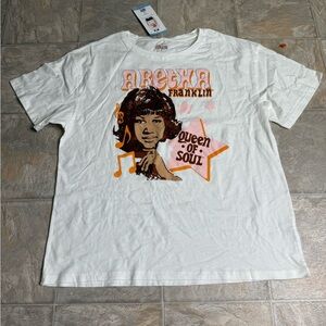 Aretha Franklin Queen Of Soul Crewneck Tshirt Women’s Size Large White NWT
